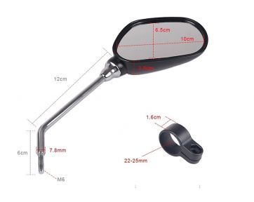 Зеркало BC-BM106 металлическое крепление на руль (2 шт)