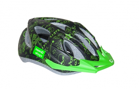 Шлем Green Cycle Fast Five детский 50-56(р) черно-зеленый